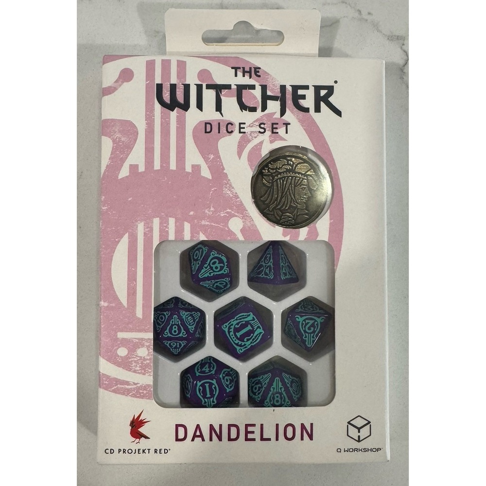 The Witcher Dandelion Viscount De Lettenhove 7 Piece Dice Set